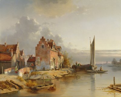 Belgian Riverside, 1858 by Jacques Carabain